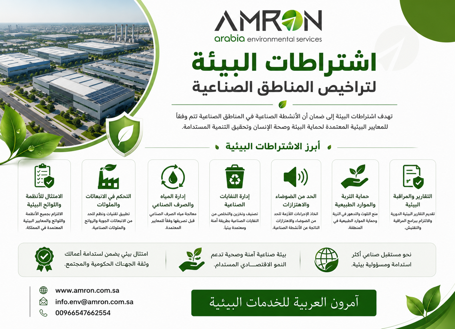 اشتراطات البيئة لتراخيص المناطق الصناعية