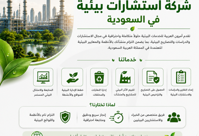 شركة استشارات بيئية في السعودية استخراج التصريح البيئي في السعودية